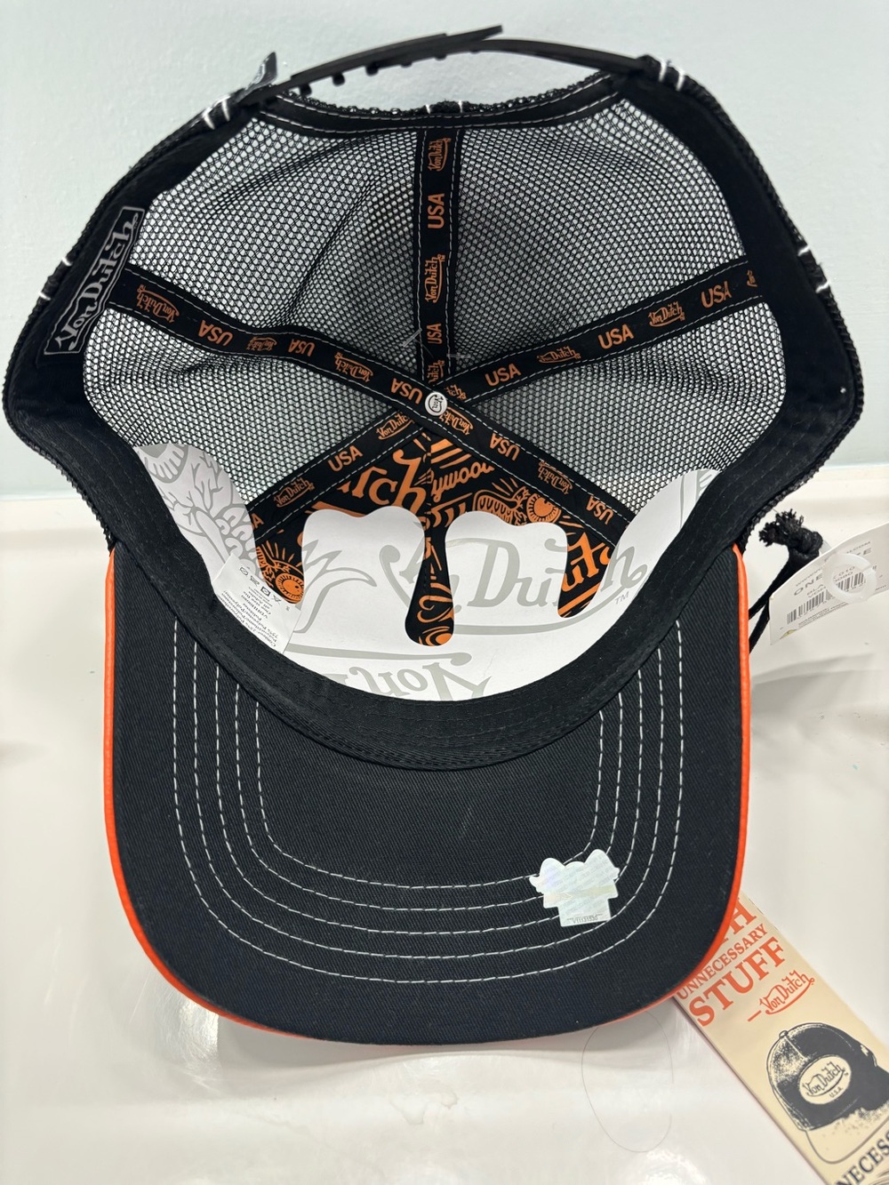 Von Dutch Faux Black Leather Trucker Hat - Picture 4 of 4